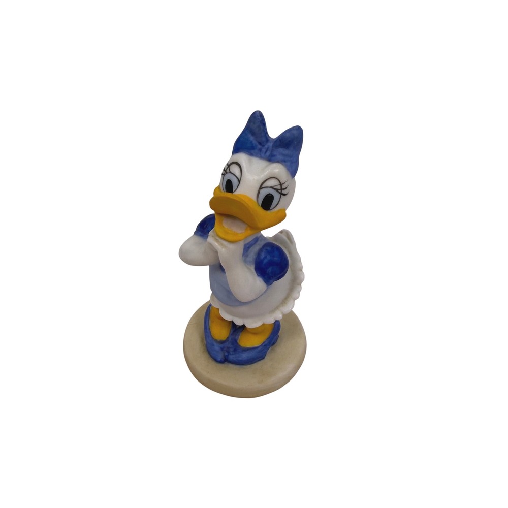 Disney Vintage 1989 Daisy Duck Figurine Collectible Blue White Porcelain